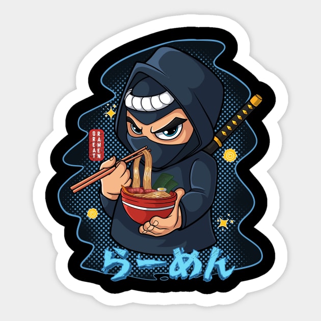 Ninja Ramen Tshirt Sticker by tamagonstudio